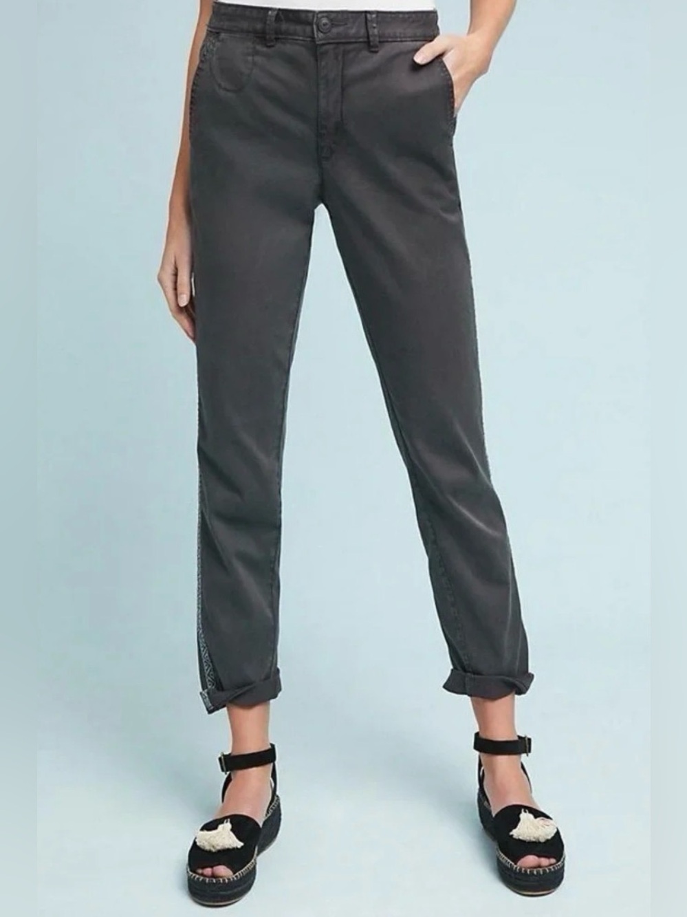 Anthropologie Relaxed Fit Chino Pants with Tribal Side Stripes